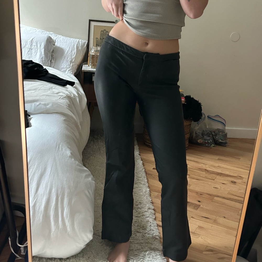 Women’s leather low rise pants